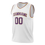 Custom White & Purple Colors Design Sports Basketball Jersey BS01LAL030223