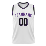 Custom White & Purple Colors Design Sports Basketball Jersey BS01LAL050223