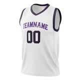 Custom White & Purple Colors Design Sports Basketball Jersey BS01LAL050223