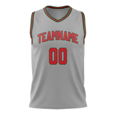 Custom Gray & Red Colors Design Sports Basketball Jersey BS01MB010309