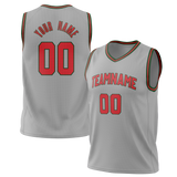 Custom Gray & Red Colors Design Sports Basketball Jersey