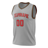 Custom Gray & Red Colors Design Sports Basketball Jersey BS01MB010309