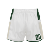 Custom White Kelly Green Solid Color Basketball Shorts