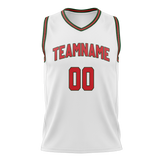 Custom White & Red Colors Design Sports Basketball Jersey BS01MB070209