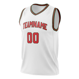 Custom White & Red Colors Design Sports Basketball Jersey BS01MB070209