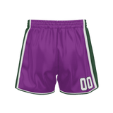 Custom Purple Kelly Green Solid Color Basketball Shorts