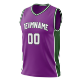 Custom Purple & Kelly Green Colors Design Sports Basketball Jersey BS01MB082315