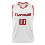 Custom White & Red Colors Design Sports Basketball Jersey BS01MH010209