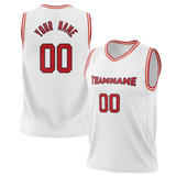 Custom White & Red Colors Design Sports Basketball Jersey