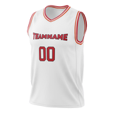 Custom White & Red Colors Design Sports Basketball Jersey BS01MH010209