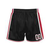 Custom Black Red Solid Color Basketball Shorts