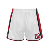 Custom Black Red Solid Color Basketball Shorts