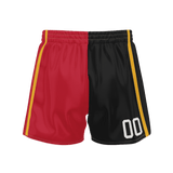 Custom Red Black Solid Color Basketball Shorts