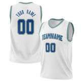 Custom White & Blue Colors Design Sports Basketball Jersey BS01MT020220