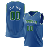 Custom Blue & Kelly Green Colors Design Sports Basketball Jersey