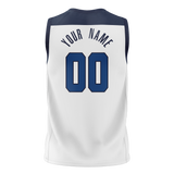 Custom White & Navy Blue Colors Design Sports Basketball Jersey BS01MT040218