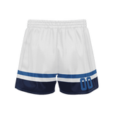 Custom White Navy Solid Color Basketball Shorts