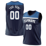 Custom Navy Blue & Royal Blue Colors Design Sports Basketball Jersey