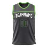 Custom Gray & Green Colors Design Sports Basketball Jersey BS01MT060314