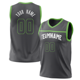 Custom Gray & Green Colors Design Sports Basketball Jersey