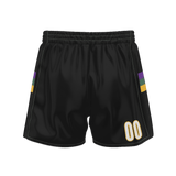 Custom Black Yellow Solid Color Basketball Shorts