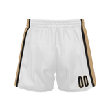 Custom White Black Solid Color Basketball Shorts