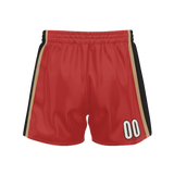 Custom Red Black Solid Color Basketball Shorts