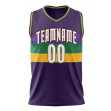 Custom Purple & Yellow Colors Design Sports Basketball Jersey BS01NOP042312