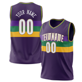 Custom Purple & Yellow Colors Design Sports Basketball Jersey