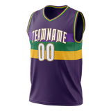 Custom Purple & Yellow Colors Design Sports Basketball Jersey BS01NOP042312