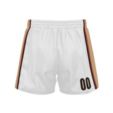 Custom White Cream Solid Color Basketball Shorts