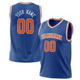 Custom Royal Blue & Orange Colors Design Sports Basketball Jersey