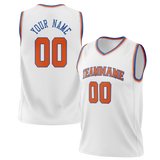 Custom White & Orange Colors Design Sports Basketball Jersey