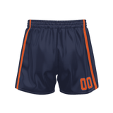 Custom Navy Orange Solid Color Basketball Shorts