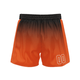 Custom Black Orange Solid Color Basketball Shorts