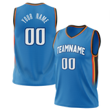 Custom Blue & Black Colors Design Sports Basketball Jersey