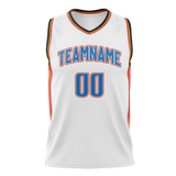 Custom White & Blue Colors Design Sports Basketball Jersey BS01OCT020220