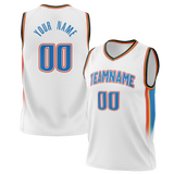 Custom White & Blue Colors Design Sports Basketball Jersey