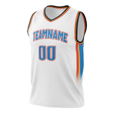 Custom White & Blue Colors Design Sports Basketball Jersey BS01OCT020220