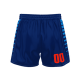 Custom Navy Orange Solid Color Basketball Shorts