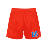 Custom Orange Blue Solid Color Basketball Shorts