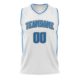 Custom White & Blue Colors Design Sports Basketball Jersey BS01OM010220