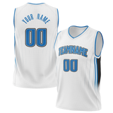 Custom White & Blue Colors Design Sports Basketball Jersey