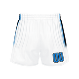 Custom White Blue Solid Color Basketball Shorts