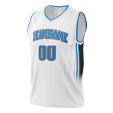 Custom White & Blue Colors Design Sports Basketball Jersey BS01OM010220