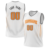 Custom White & Light Orange Colors Design Sports Basketball Jersey