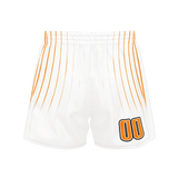 Custom White Light Orange Solid Color Basketball Shorts