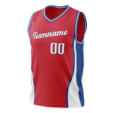 Custom Red & Royal Blue Colors Design Sports Basketball Jersey BS01P7010919