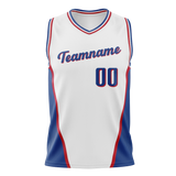 Custom White & Royal Blue Colors Design Sports Basketball Jersey BS01P7020219