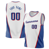 Custom White & Royal Blue Colors Design Sports Basketball Jersey BS01P7020219